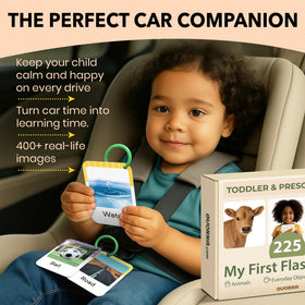QUOKKA 225 toddler flash cards animals: vibrant photos encourage naming and conversation during trips