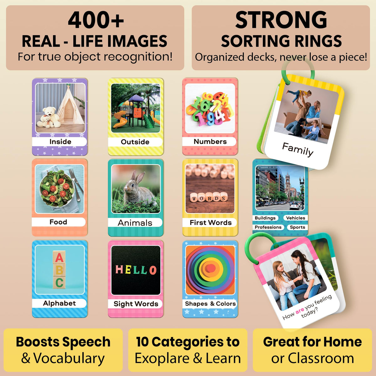 QUOKKA 225 toddler flash cards first-words: foundational vocabulary built through everyday naming