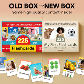 QUOKKA 225 toddler flash cards montessori: screen-free learning promotes independence and tactile exploration