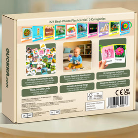 QUOKKA 225 toddler flash cards rings: sturdy rings help keep cards organized during trips