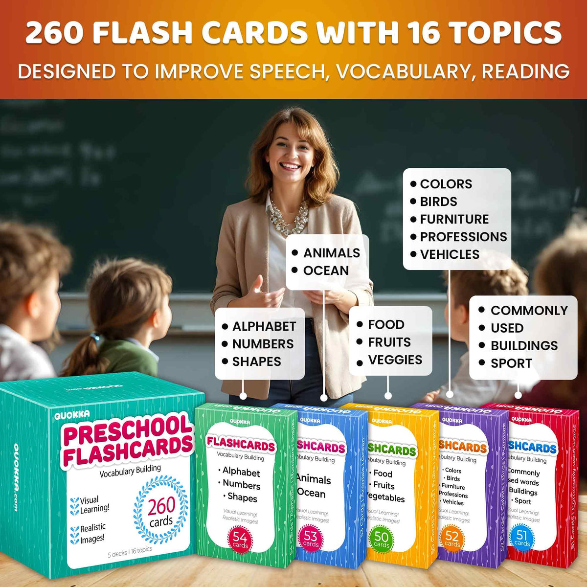 QUOKKA 260 flash cards numbers for counting and number sense.