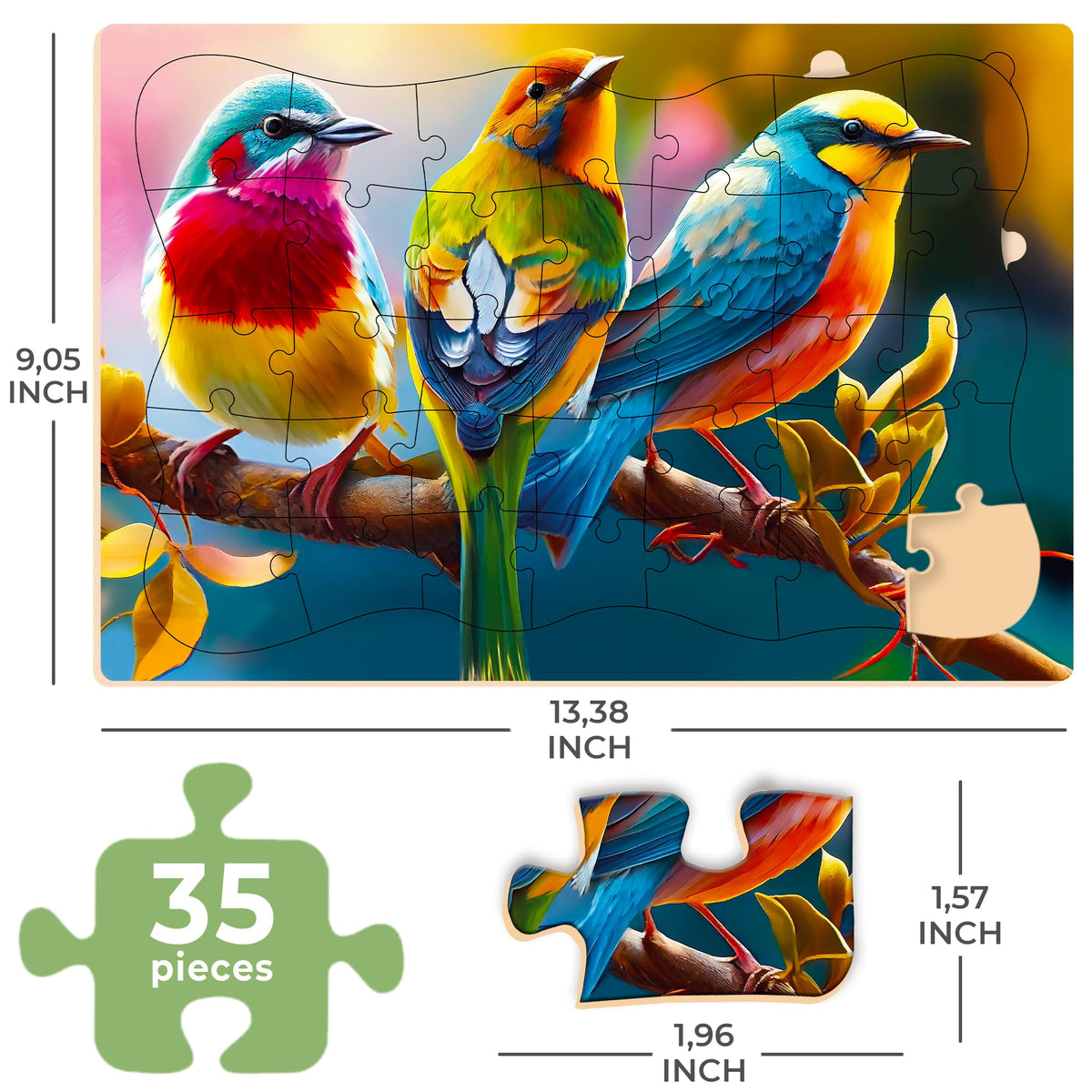 QUOKKA puzzle: cats and birds in colorful scenes that boost visual engagement.