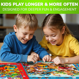 QUOKKA 4-in-1 puzzle set for kids ages 4-8 with varied scenes