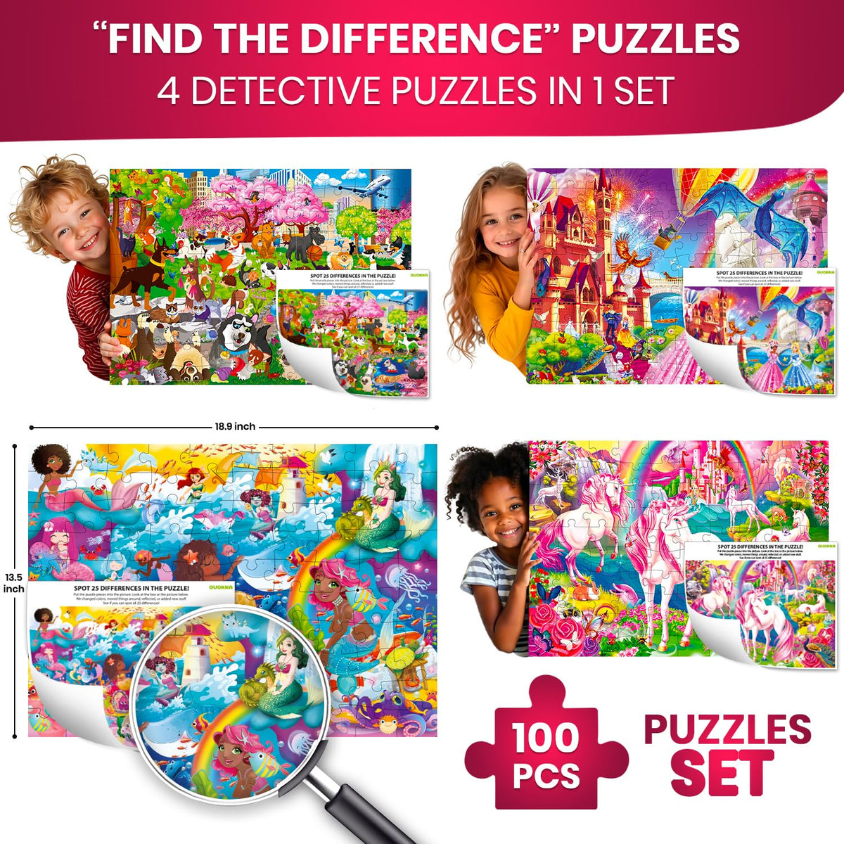 QUOKKA mermaids puzzle: vibrant scenes spark imaginative play.