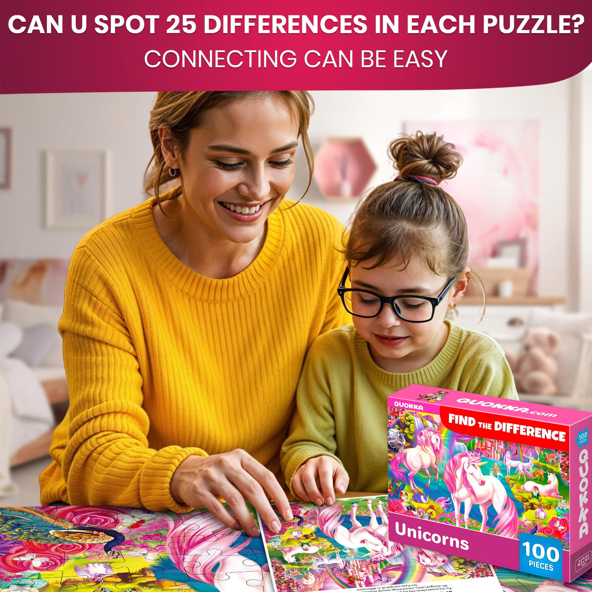 QUOKKA unicorns puzzle: colorful artwork supports logical placement.