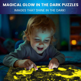 QUOKKA 4x60 bugs glow puzzle: colorful bug scenes with nighttime illumination.