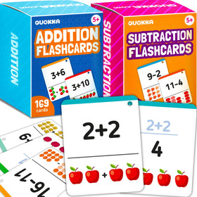 Quokka addition flashcard with back visual aid for quick practice at home