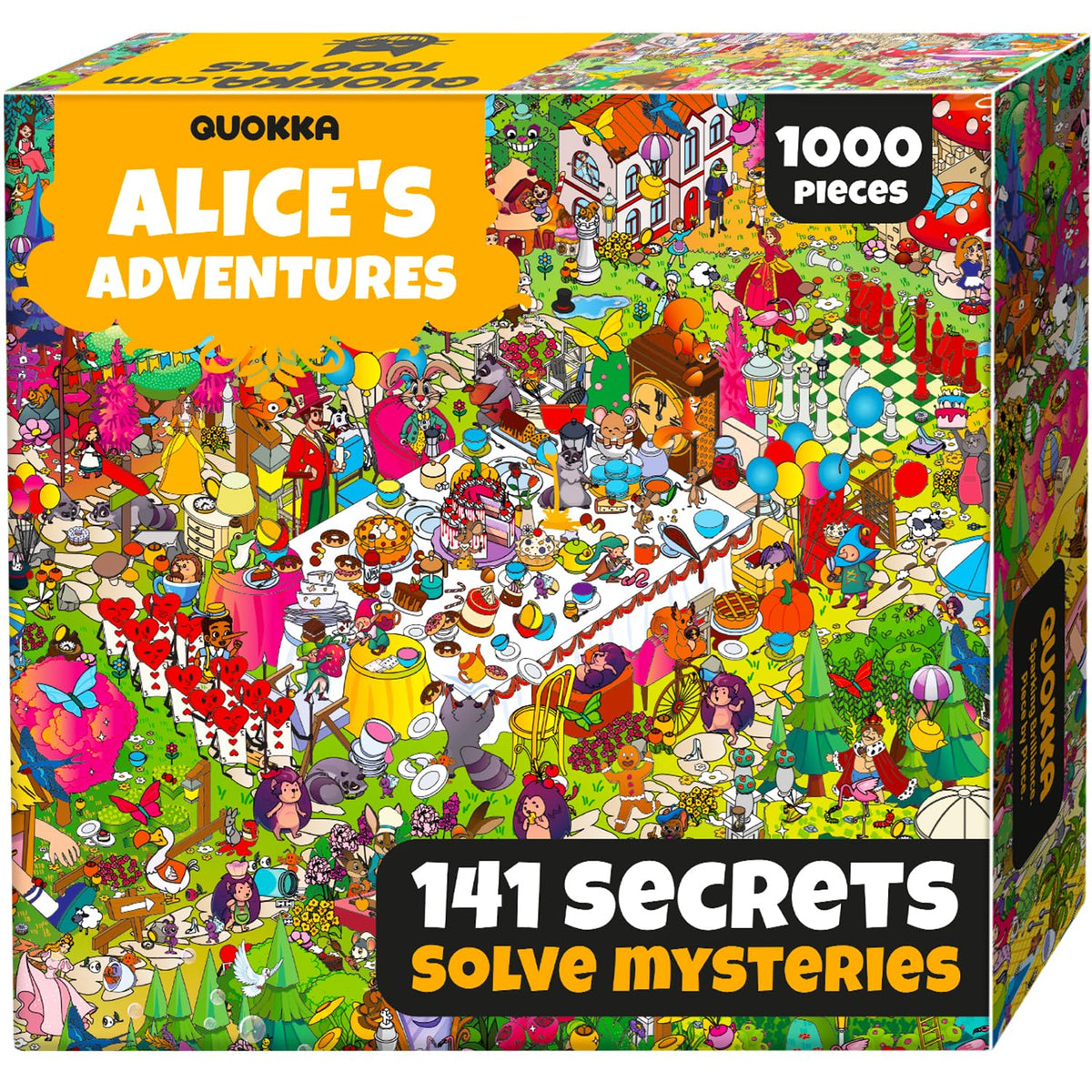 QUOKKA Alice in Wonderland puzzle cover inspires calm, creative focus.