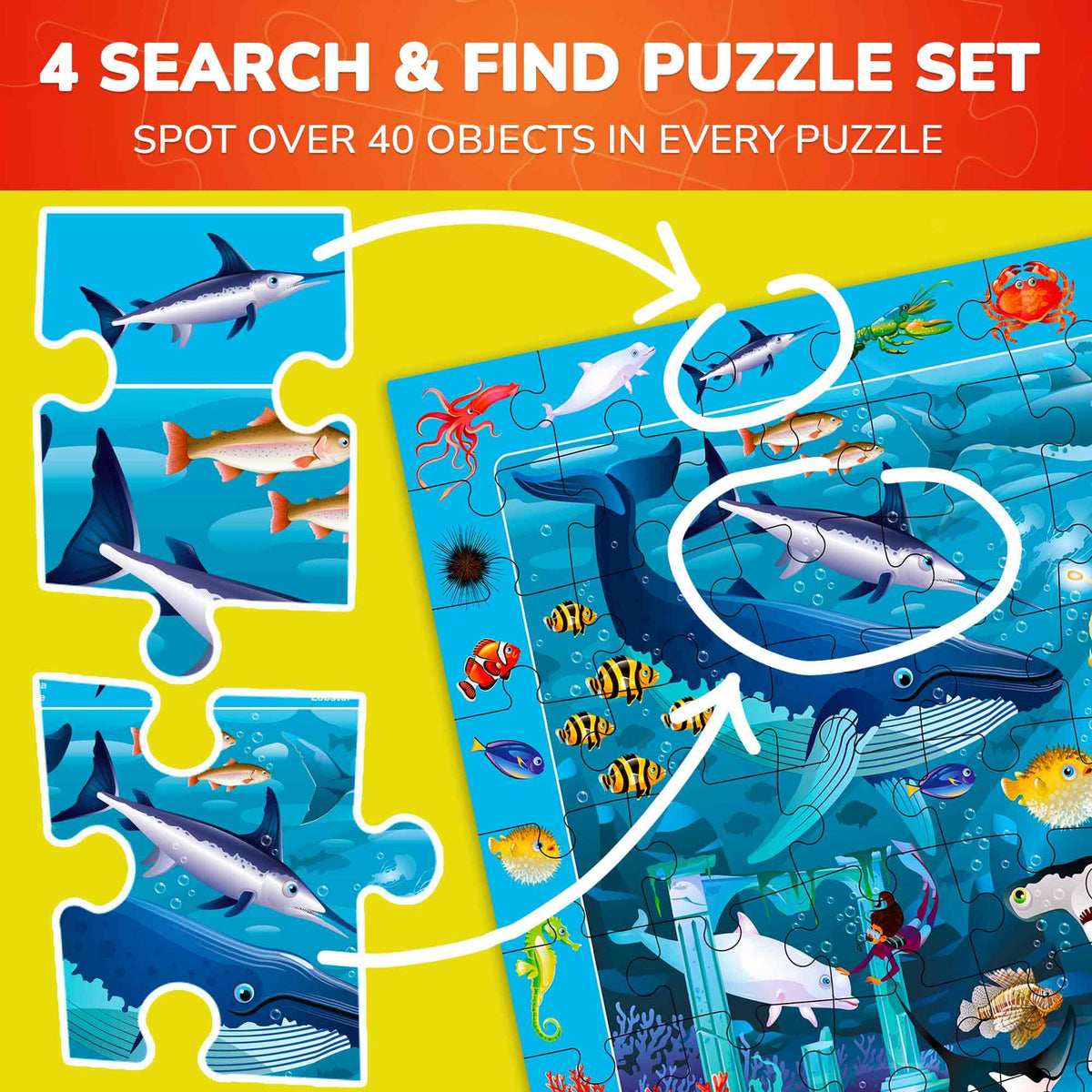 QUOKKA animals and dinosaurs puzzle artwork with detailed illustrations.