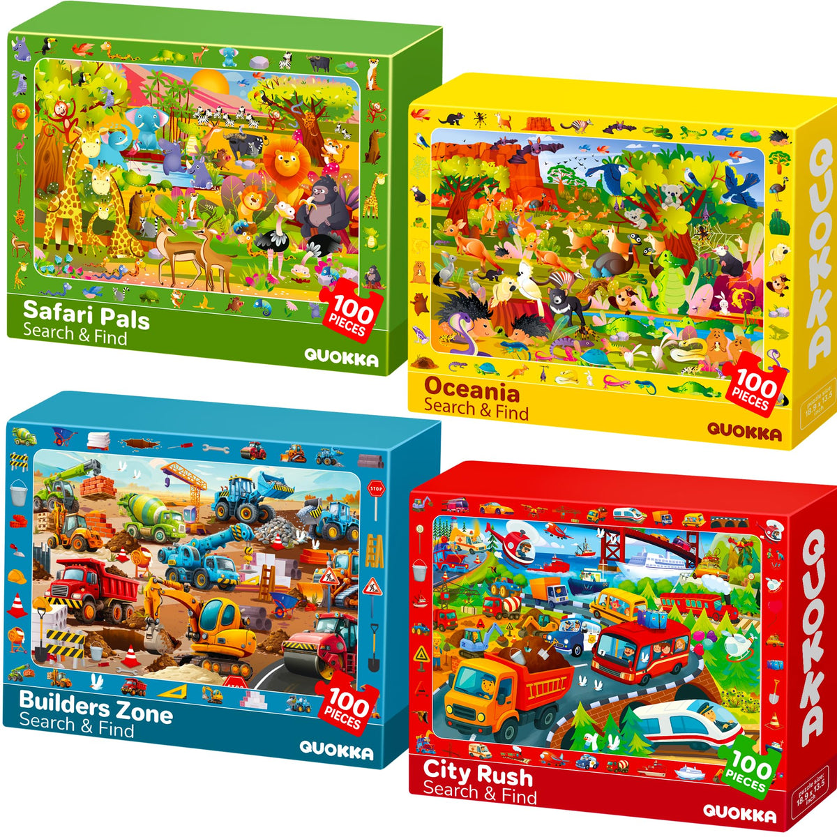 QUOKKA 100-piece animals forest scene puzzle for kids boosts early problem-solving