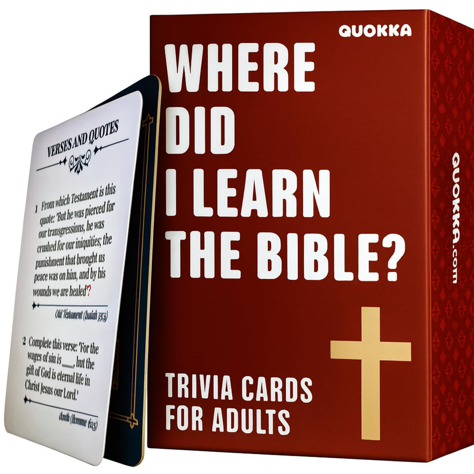 QUOKKA Bible Trivia cards sets for engaging group play.