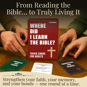 QUOKKA Bible Trivia portable storage supports easy cleanup and on-the-go play.