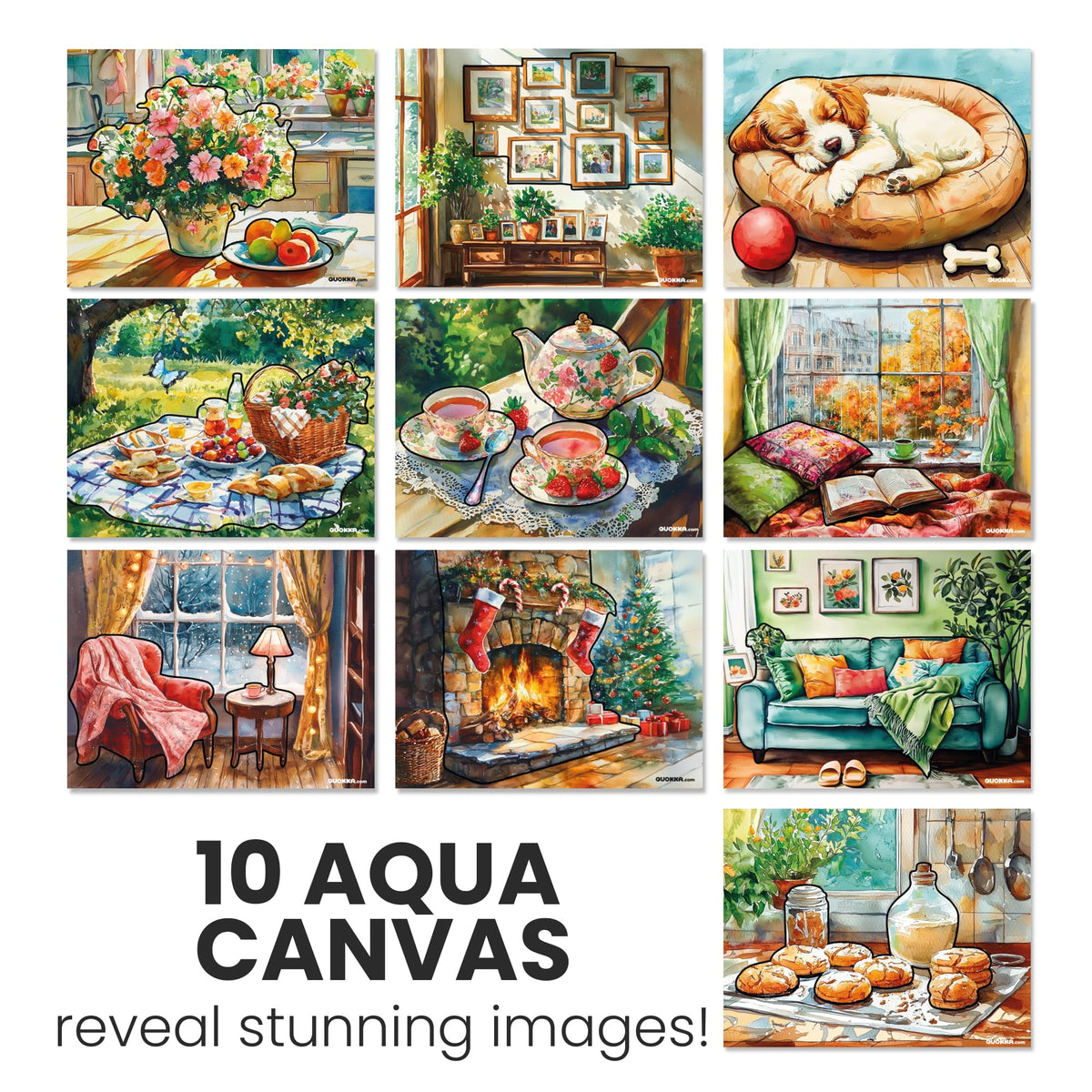 QUOKKA brush included painting set enables vibrant results with a single touch.