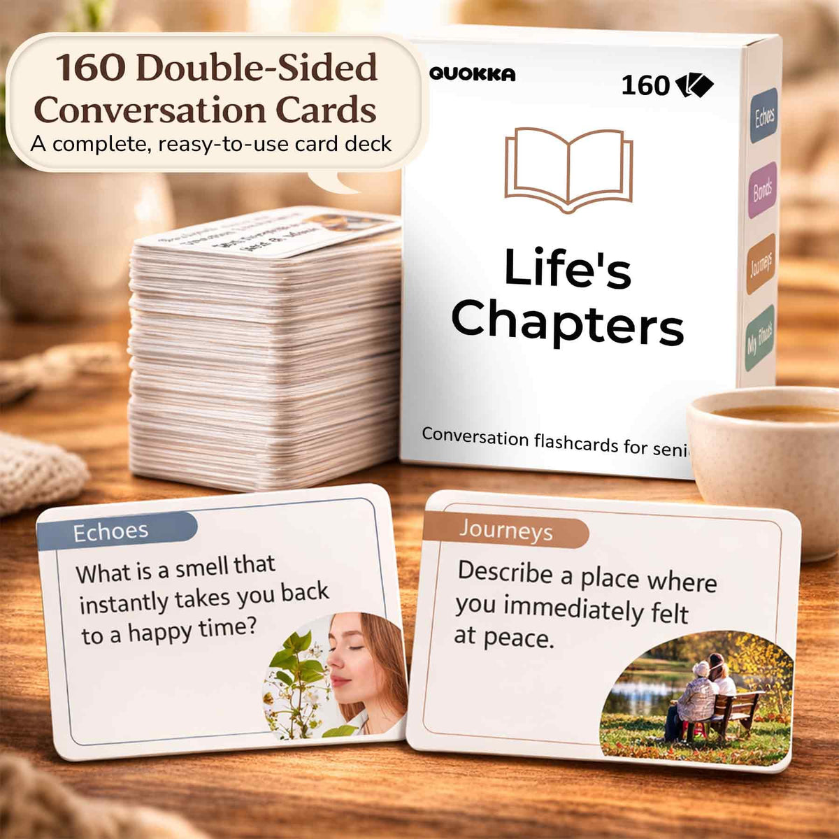 QUOKKA Conversation Cards Echoes theme reminds of childhood traditions.