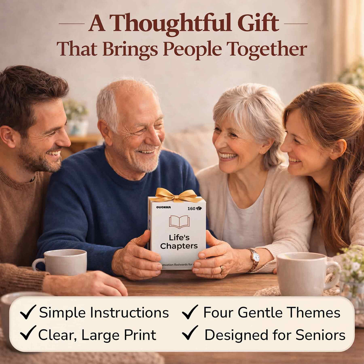 QUOKKA Conversation Cards Premium Gift Box offers a thoughtful elder gift.
