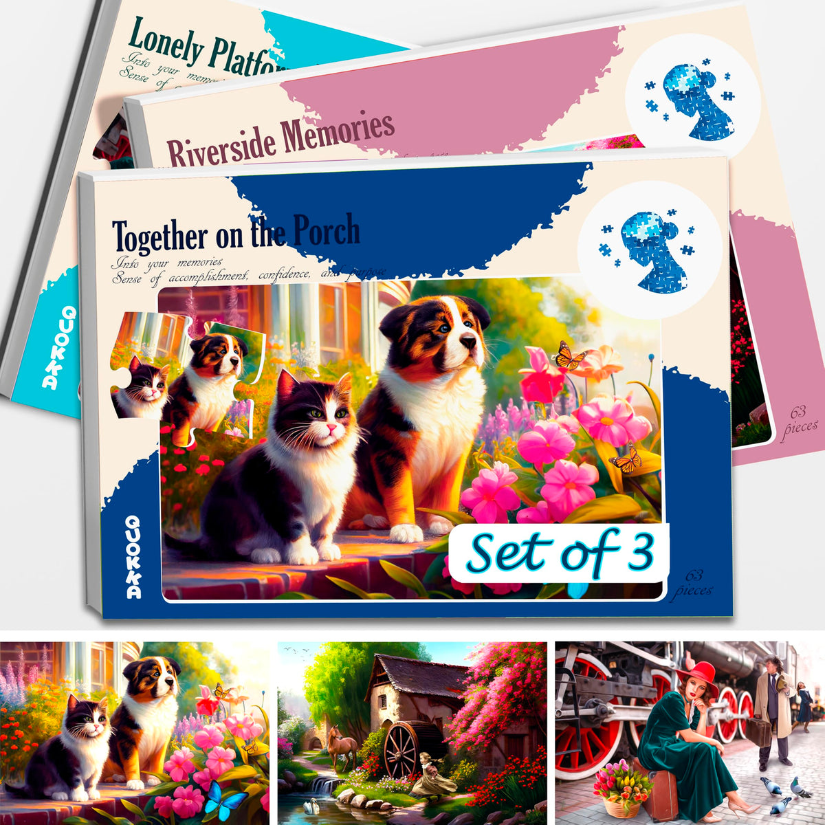 QUOKKA dementia puzzles Riverside scene for seniors to enjoy calming cognitive activity