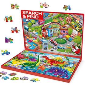 QUOKKA dinos world puzzle image showing a dinosaur scene to boost concentration during play