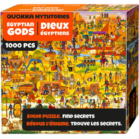 QUOKKA Egyptian Gods puzzle cover with vibrant desert tones for immersion.