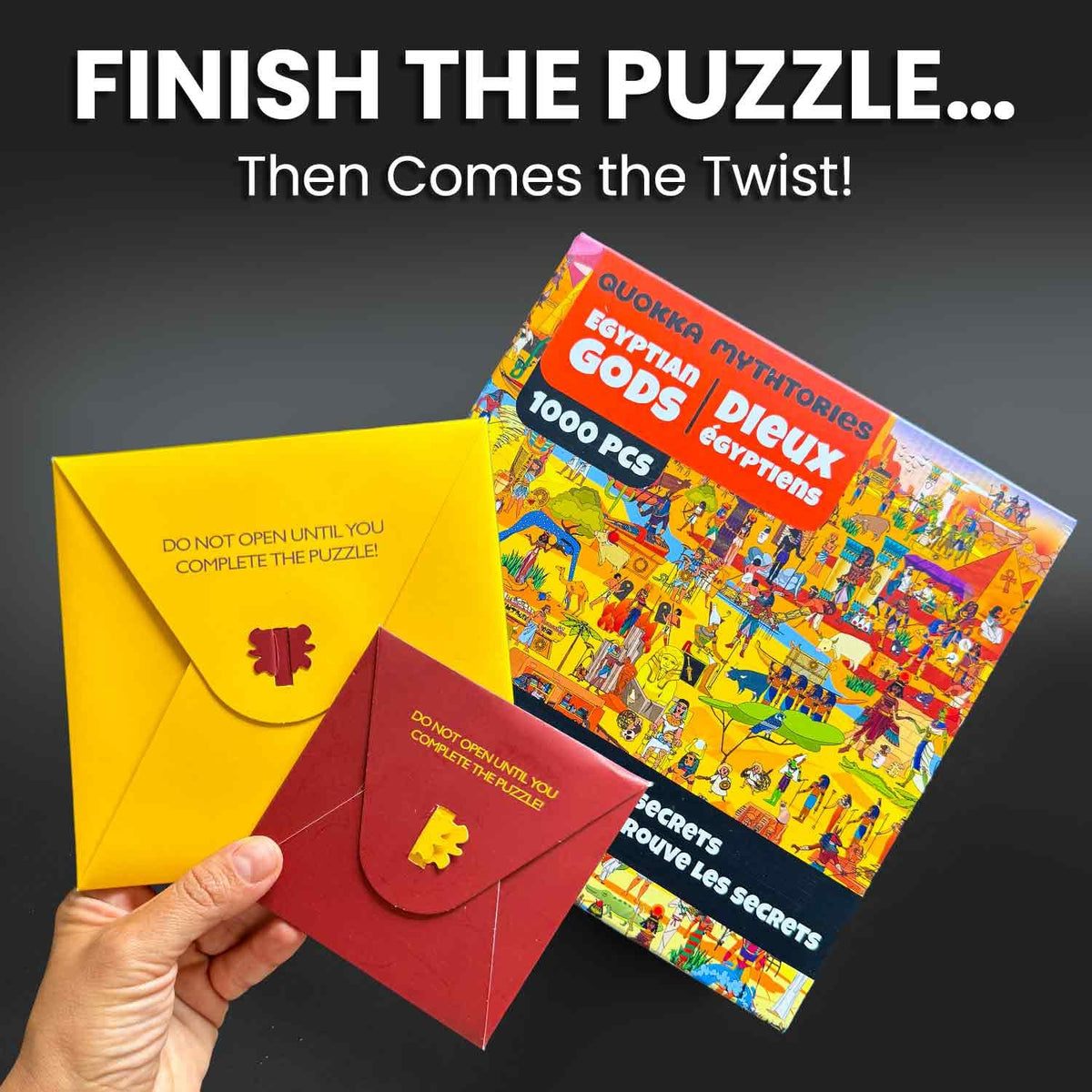 QUOKKA Egyptian Gods puzzle hidden envelopes hint at extra temple quests.