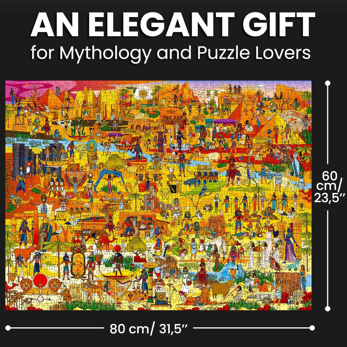 QUOKKA Egyptian Gods puzzle Ra and sun chariot scene for mythic exploration.