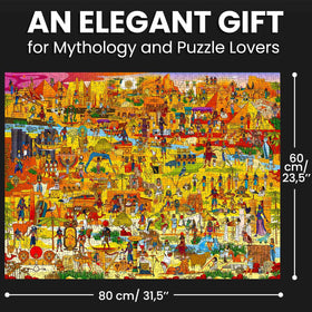 QUOKKA Egyptian Gods puzzle Ra and sun chariot scene for mythic exploration.