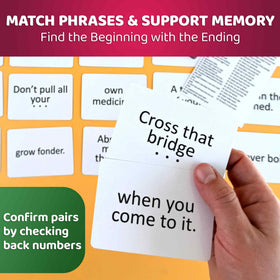Quokka memory cards begin-end close-up highlights bold phrase cues