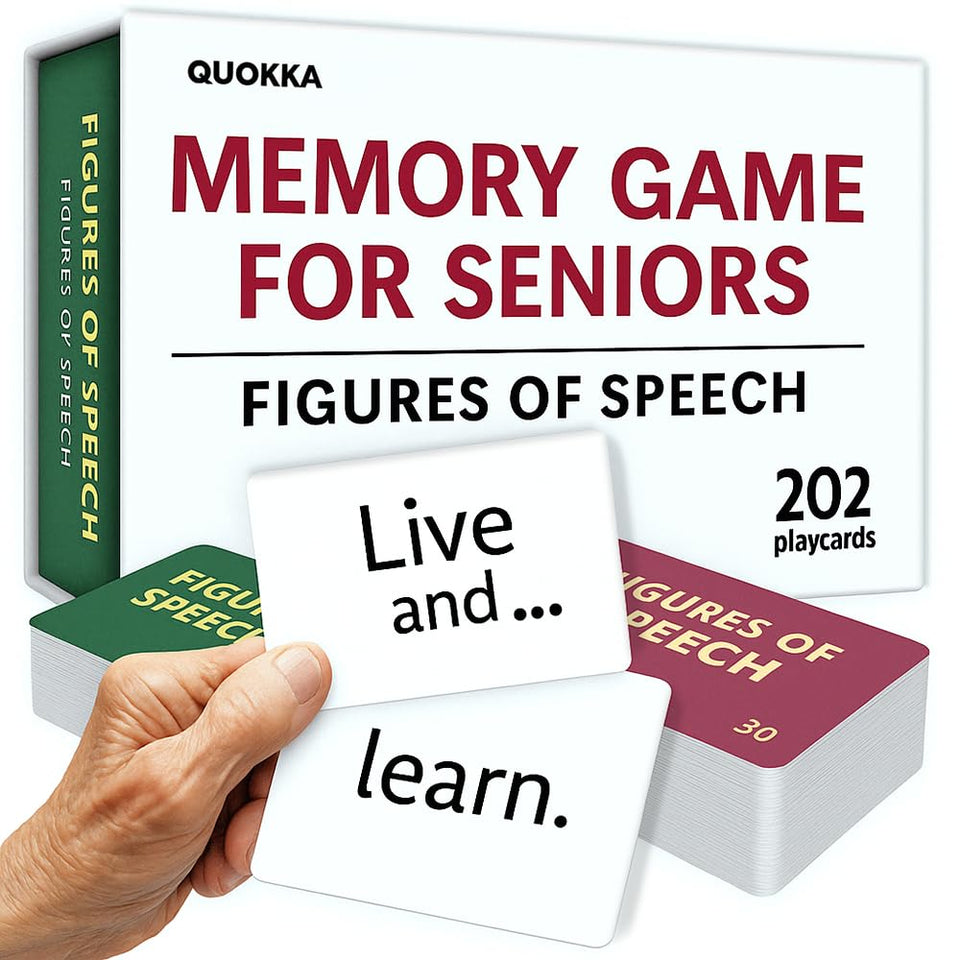 Quokka Elderly Memory Games on table stimulate memory with familiar phrases