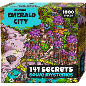 QUOKKA Emerald Kingdom puzzle cover, premium packaging for gifting.