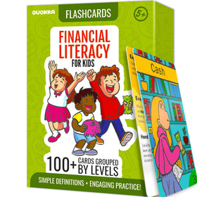 QUOKKA Financial Literacy Flash Cards 110-pack setup introduces budgeting basics for teens