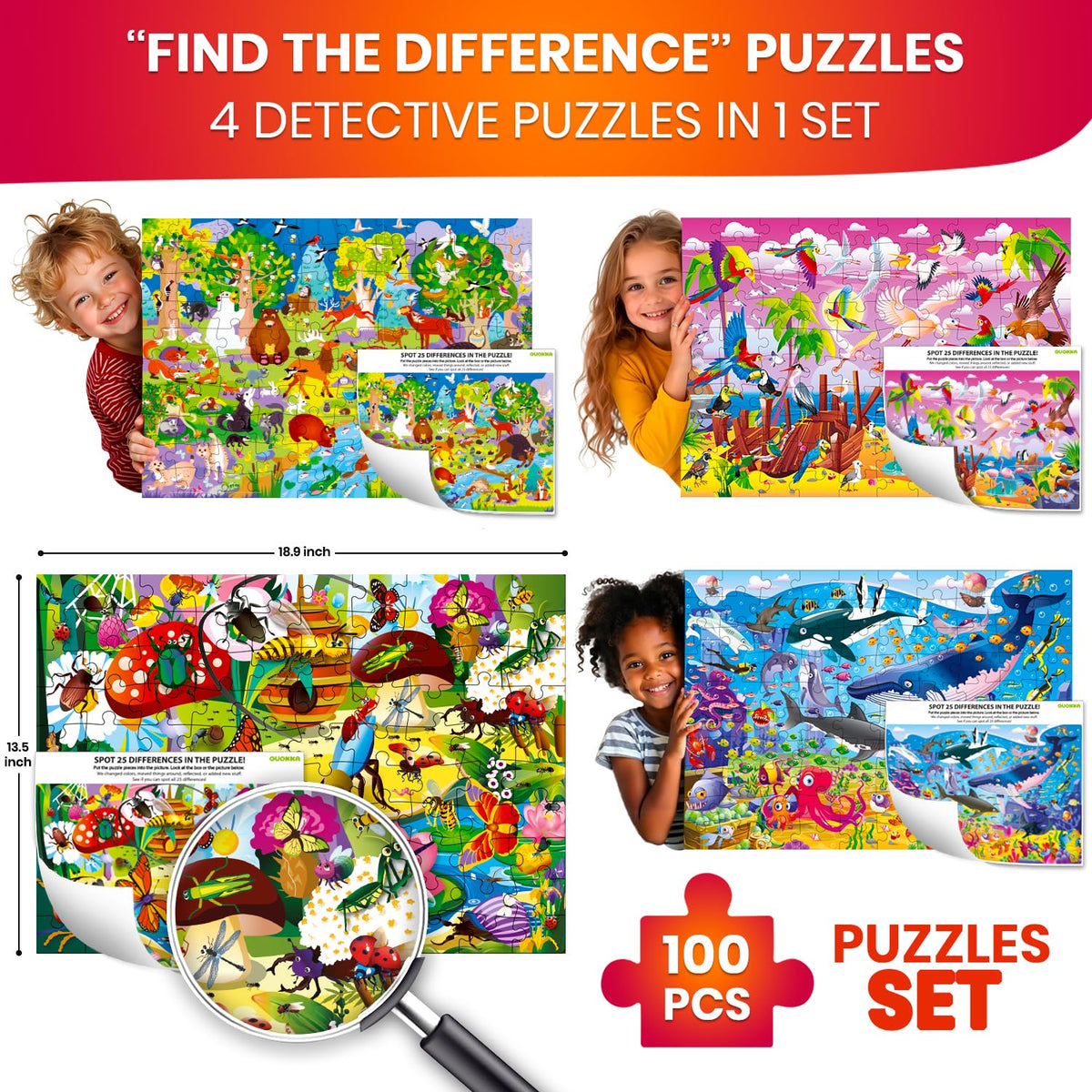 QUOKKA forest animals puzzle depicts lively wildlife for imaginative play.