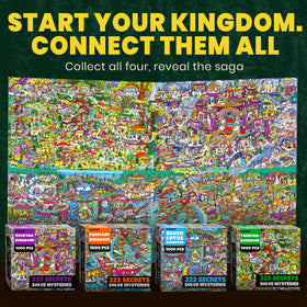 QUOKKA Four Kingdoms Saga map shows interconnected realms forming a bigger world