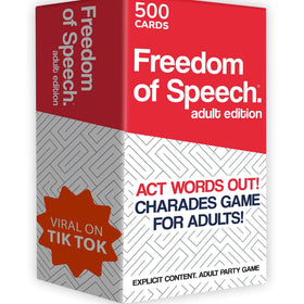 QUOKKA Freedom of Speech game set with cards and timer ready for quick party fun.