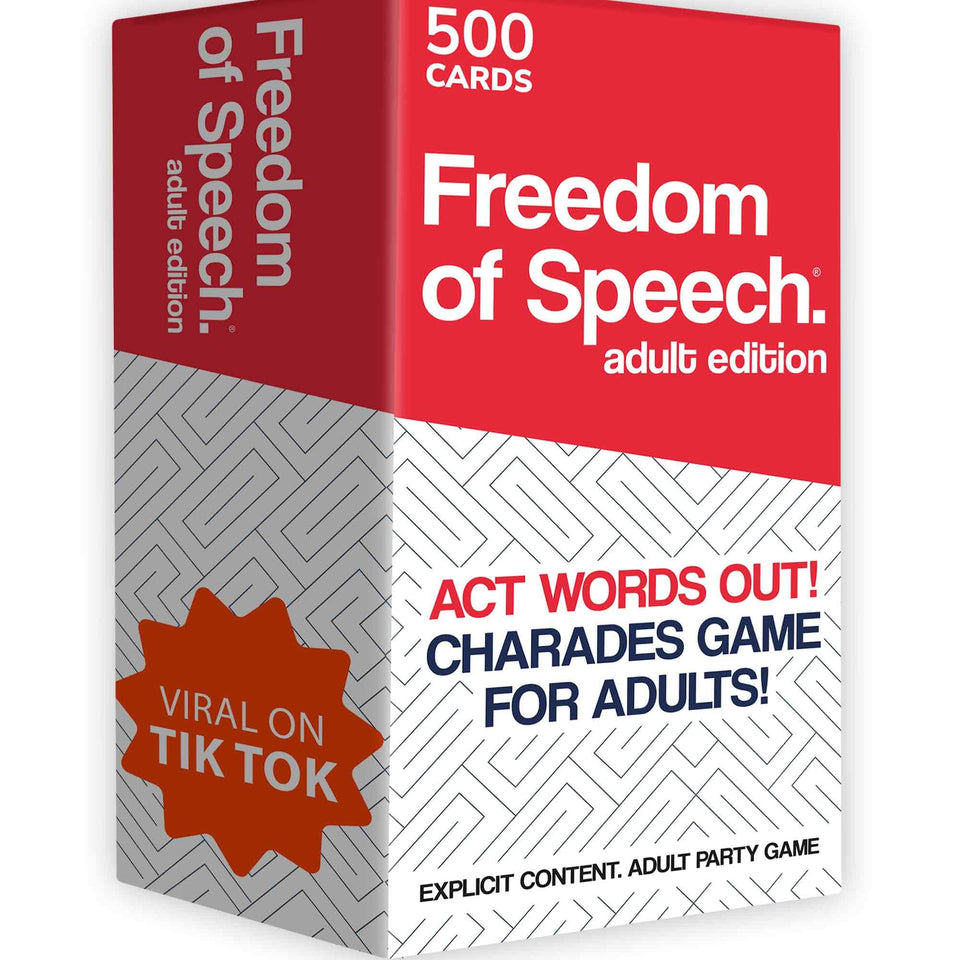 QUOKKA Freedom of Speech game set with cards and timer ready for quick party fun.