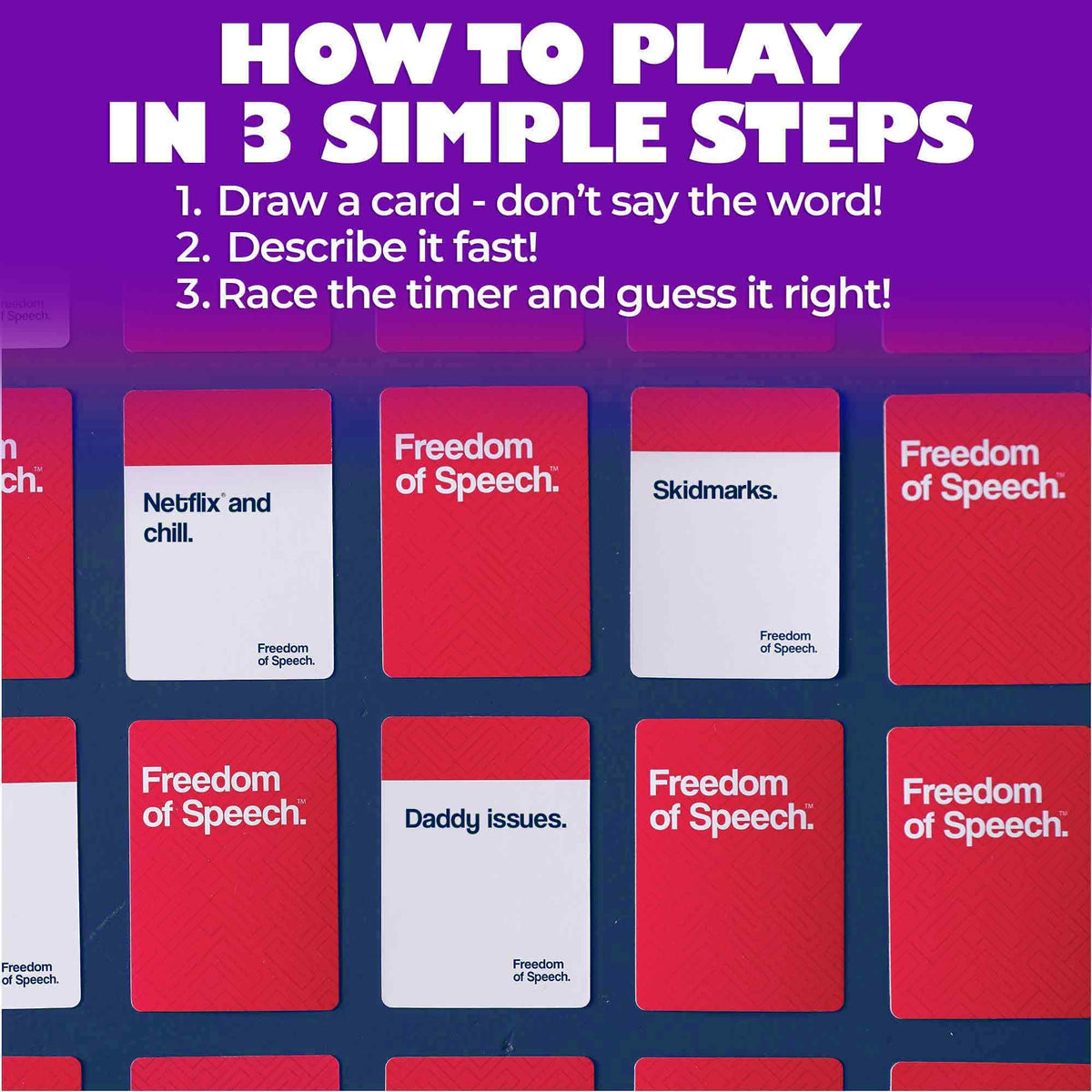 QUOKKA Freedom of Speech deck reveals 500 humorous prompts for lively play.