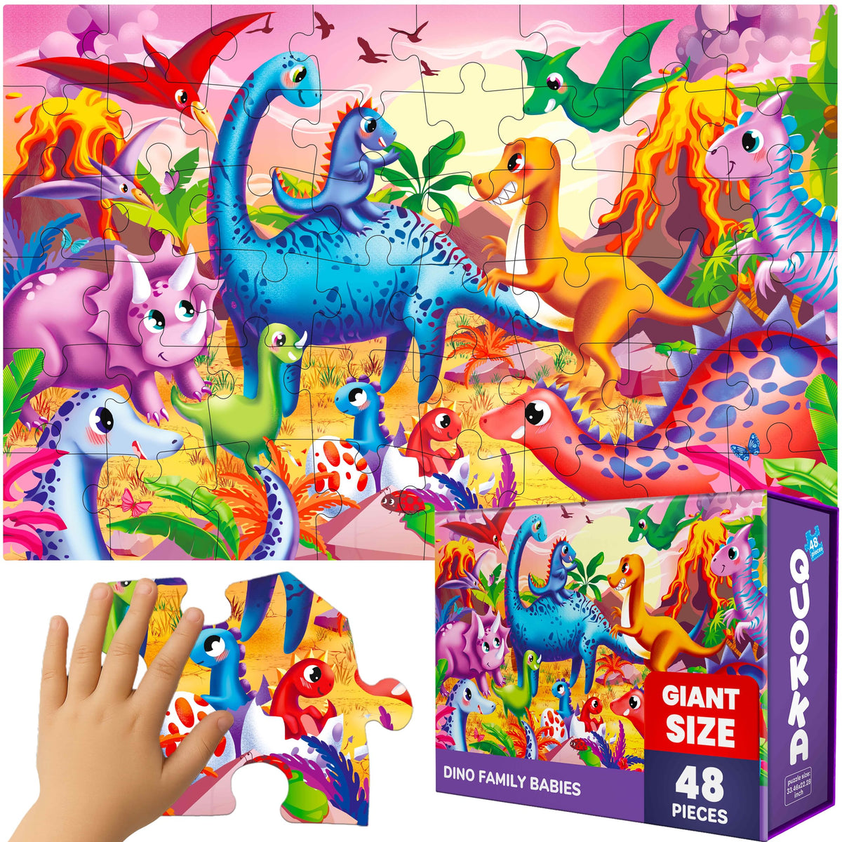 QUOKKA giant floor puzzle dinosaurs—big, engaging family activity for imaginative play.