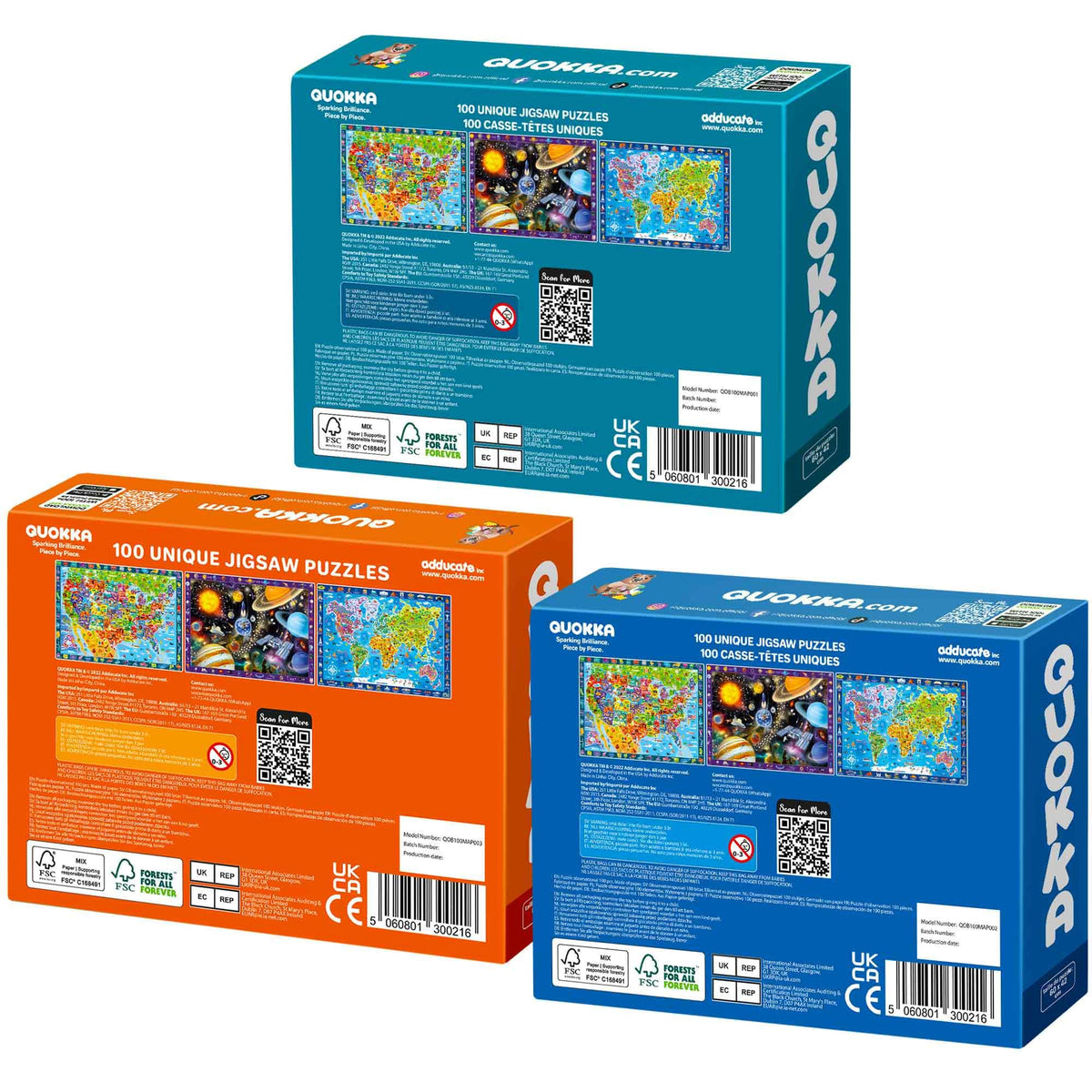 QUOKKA gift set of three educational puzzles for kids
