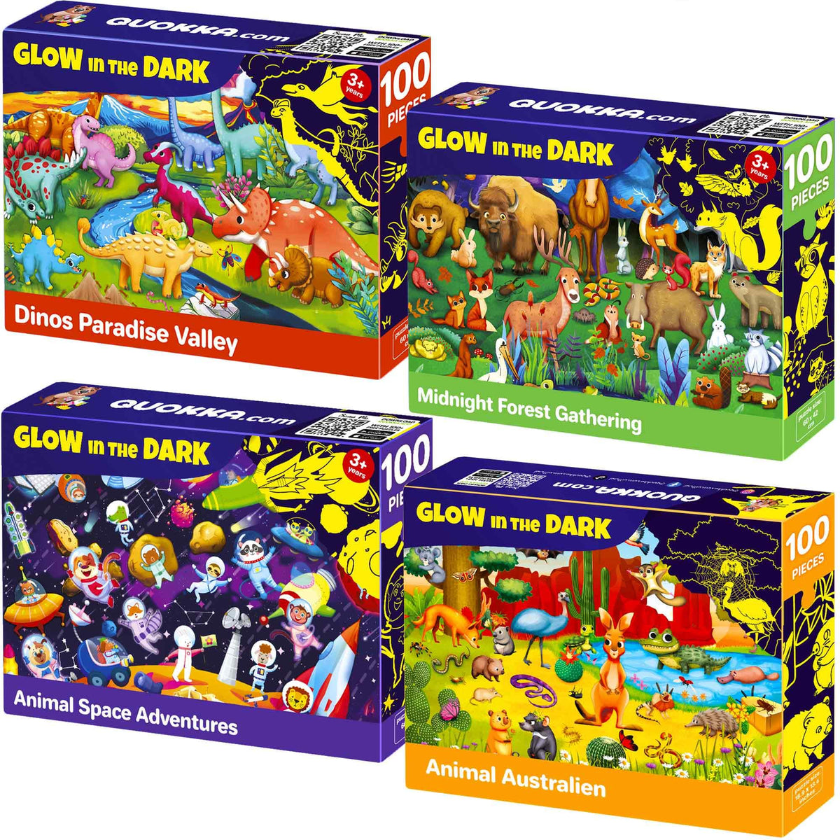 QUOKKA glow puzzle space scene for kids 6-8, ideal for quiet or shared playtime.