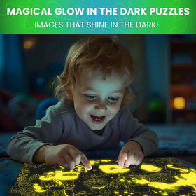 QUOKKA glow puzzle space theme supports early spatial awareness during family activity.