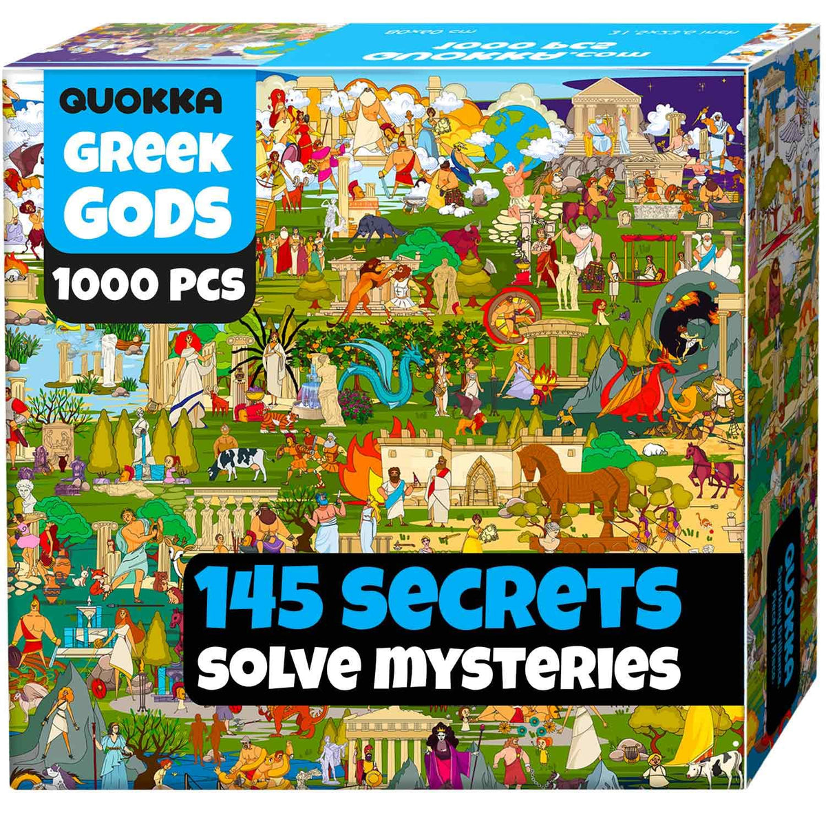 QUOKKA Greek Gods puzzle box cover showcases myth-inspired art for mindful evenings