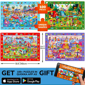 QUOKKA hidden objects in each puzzle boost attention during screen-free play.