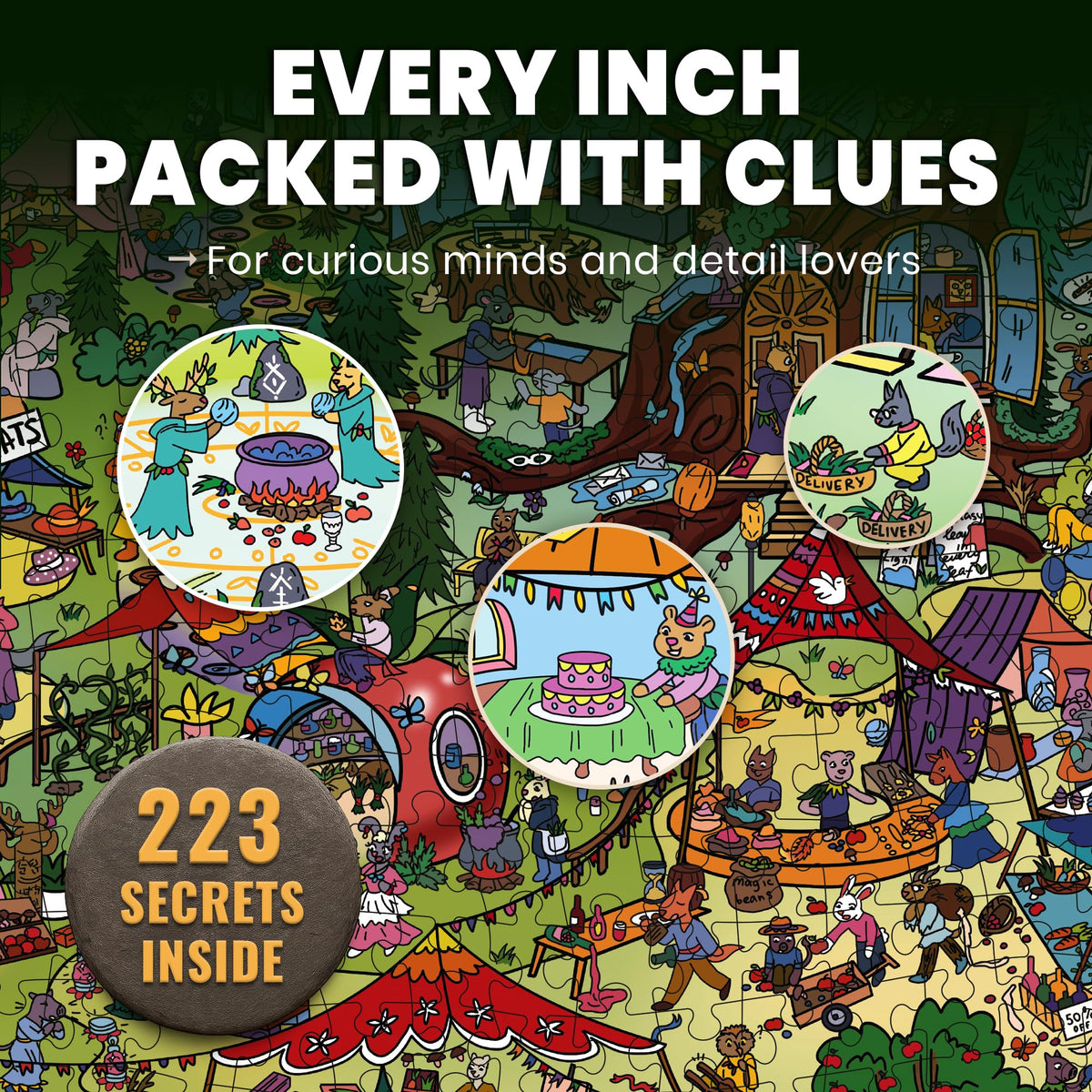 QUOKKA interlocking twice-thick pieces shown for sturdy, satisfying puzzling sessions