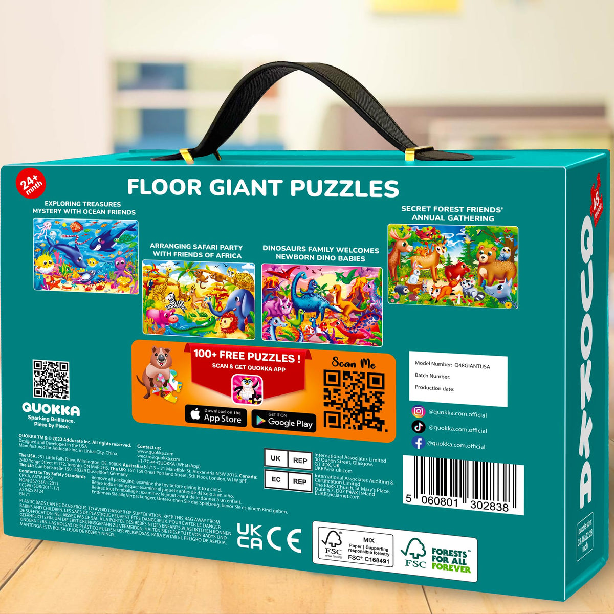 QUOKKA kids enjoy floor puzzle, large pieces fit easily on any floor.