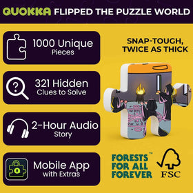 QUOKKA Knightly Cats puzzle piece close up showing unique shapes for satisfying fits