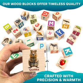 QUOKKA large-grip wooden blocks designed for little hands to stack and grip easily.