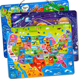 QUOKKA magnetic USA map puzzle enhances capital recognition during play
