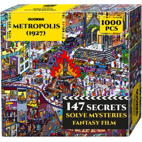 QUOKKA Metropolis 1000-piece puzzle box with premium thick cardboard for durable adult puzzling