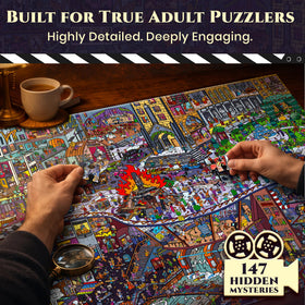 Finished size 31.5 by 19.7 inches of QUOKKA Metropolis puzzle for wall display