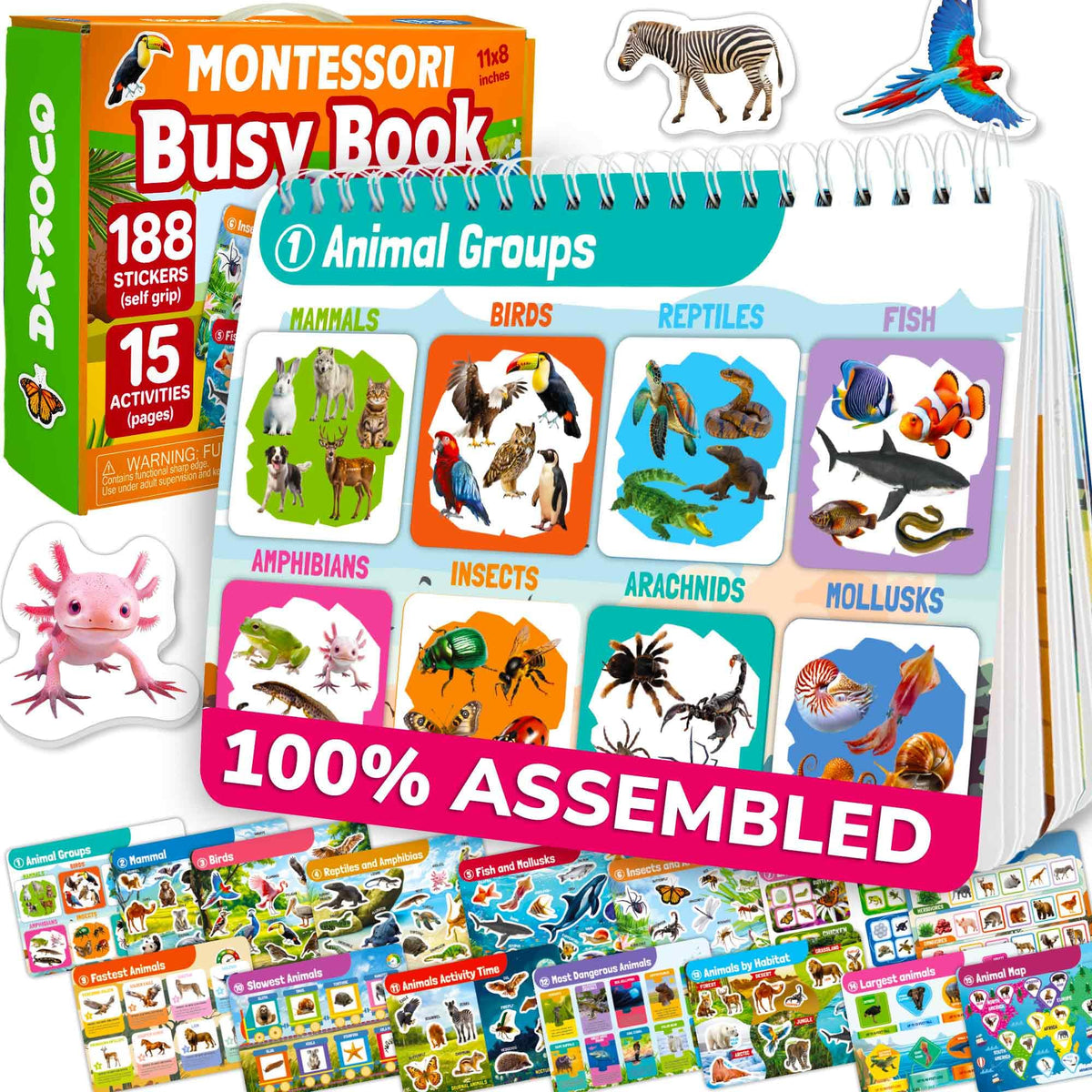 QUOKKA Montessori Busy Book cover invites hands-on early learning at home.