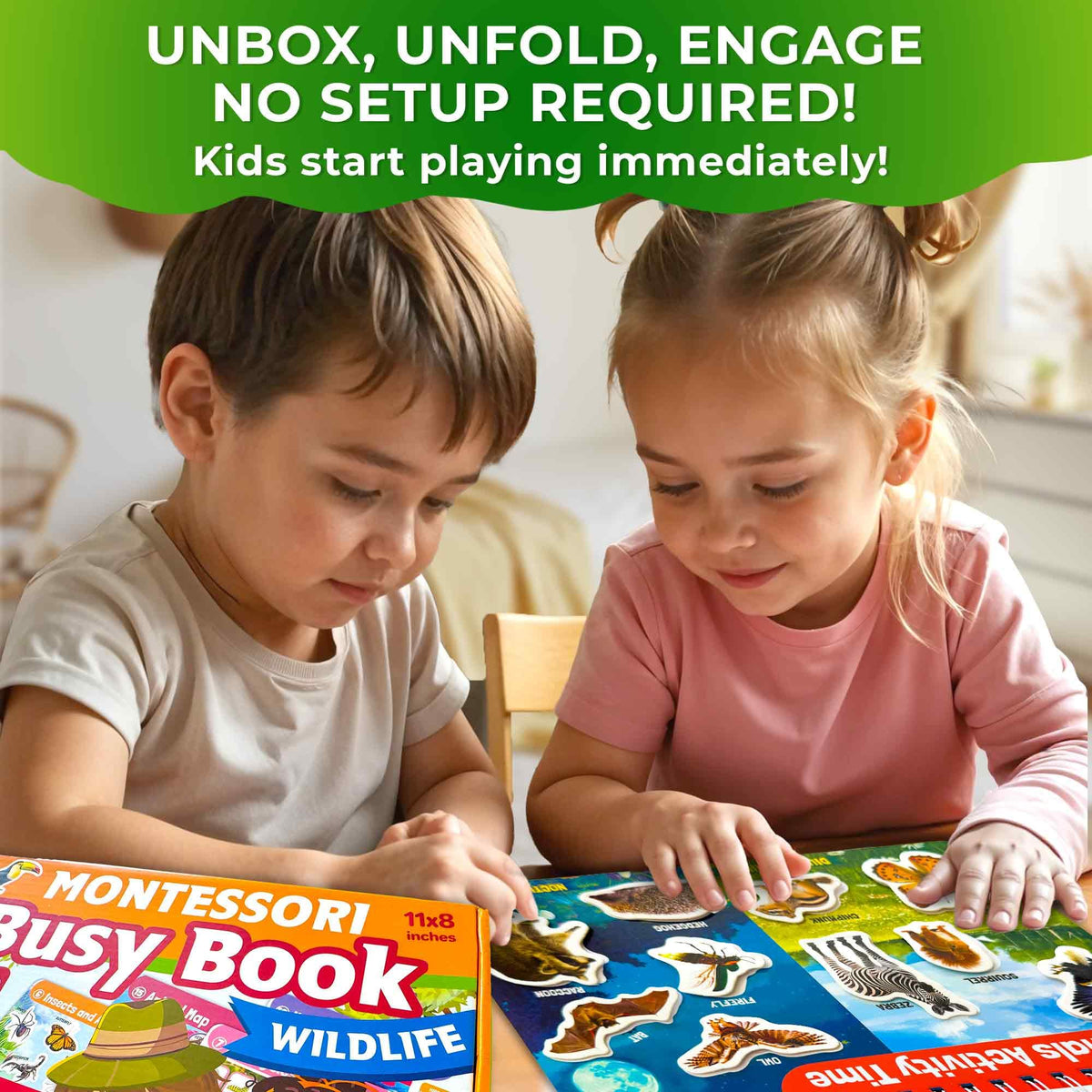 QUOKKA Busy Book hooks and fasteners page teaches tactile learning and problem solving.