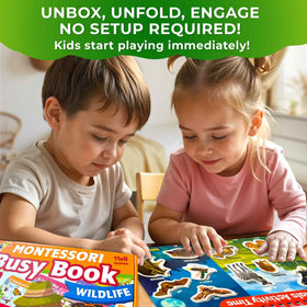 QUOKKA Busy Book hooks and fasteners page teaches tactile learning and problem solving.